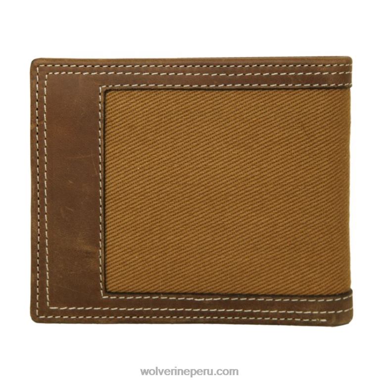 unisexo L24N316 Wolverine marrón/castaño cartera plegable de lona y piel - Imagen 2