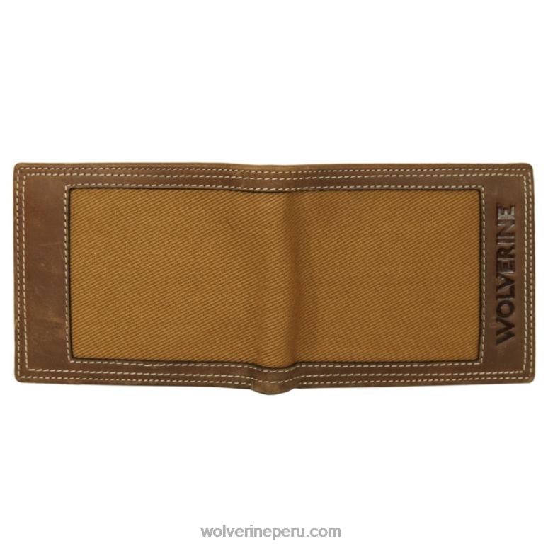 unisexo L24N316 Wolverine marrón/castaño cartera plegable de lona y piel - Imagen 4