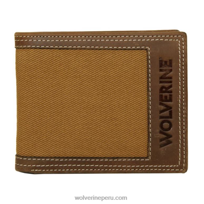 unisexo L24N316 Wolverine marrón/castaño cartera plegable de lona y piel - Imagen 1